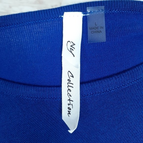 NY Collection Poncho Sweater L Blue 128 - Picture 5 of 7